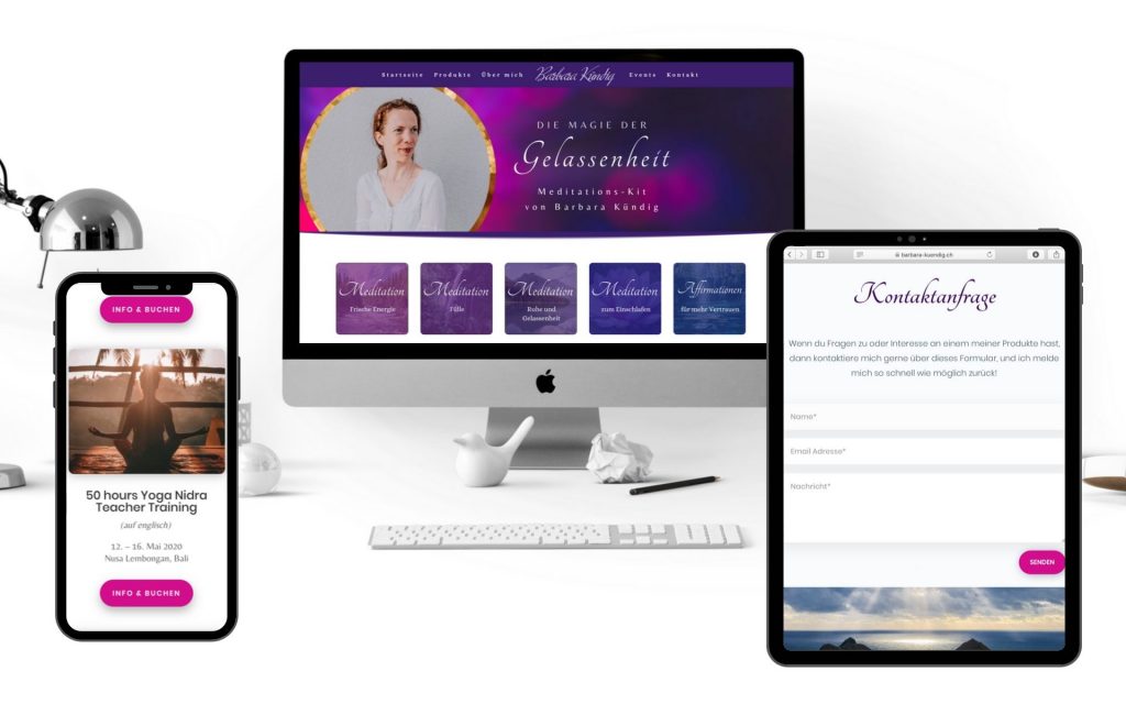 Ein Mockup von Barbaras Webseite