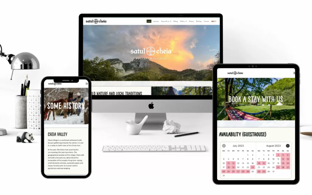 Mockup der Satul Cheia Webseite
